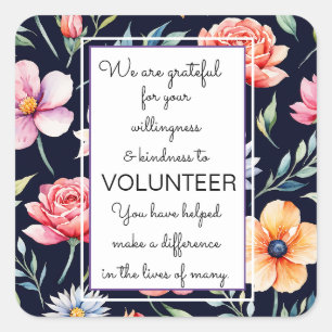 Sticker Carré carte de modèle floral de la semaine d'appréciatio