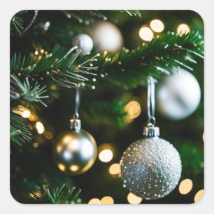 Sticker Carré Carte de Noël et fin d'année