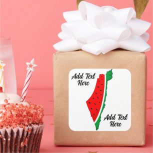 Sticker Carré Carte de Palestine Watermelon Symbole de la libert