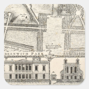 Sticker Carré Carte de parc de Greenwich