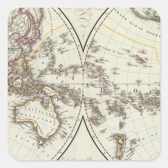 Sticker Carré Carte de Paris Atlas (Devant)