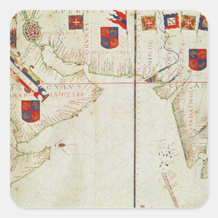 Sticker Carré Carte de Perse, de l'Arabie et de l'Inde