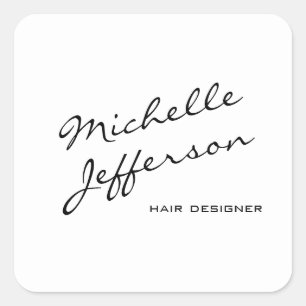 Sticker Carré Carte de profil de coiffeur noir et blanc tendance