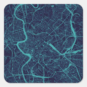 Sticker Carré Carte de Rome