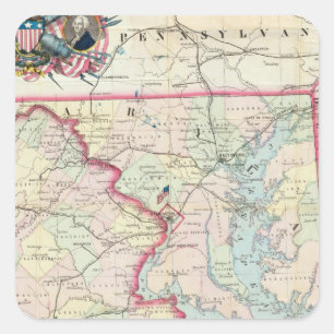 Sticker Carré Carte de Seat de guerre