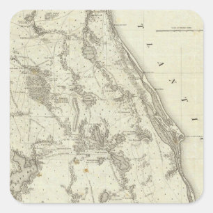 Sticker Carré Carte de Seat de guerre en Floride