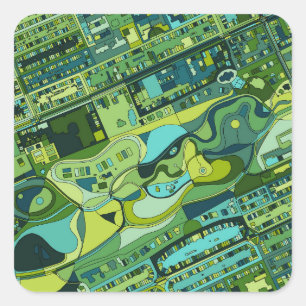 Sticker Carré Carte de structure de ville d'Amsterdam