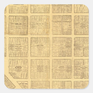 Sticker Carré Carte des affaires de San Francisco