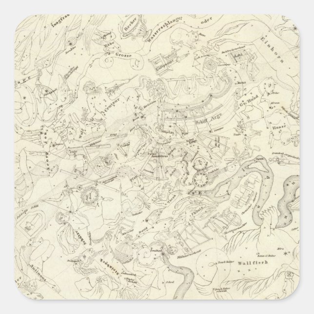 Sticker Carré Carte des constellations 2 (Devant)