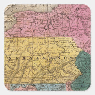 Sticker Carré Carte des états moyens