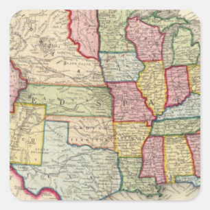 Sticker Carré Carte des Etats-Unis, et des territoires
