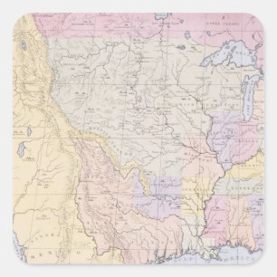 Sticker Carré Carte des localités des tribus indiennes