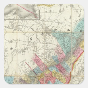 Sticker Carré Carte Des Provinces Du Canada