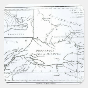 Sticker Carré Carte des régions d'Europe et d'Asie