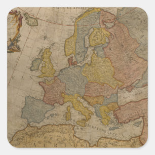 Sticker Carré Carte d'Europe 1700