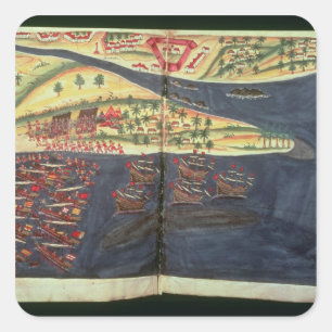 Sticker Carré Carte d'exploration de Surat