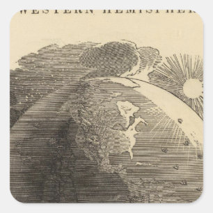 Sticker Carré Carte d'hémisphère de l'ouest par Goodrich