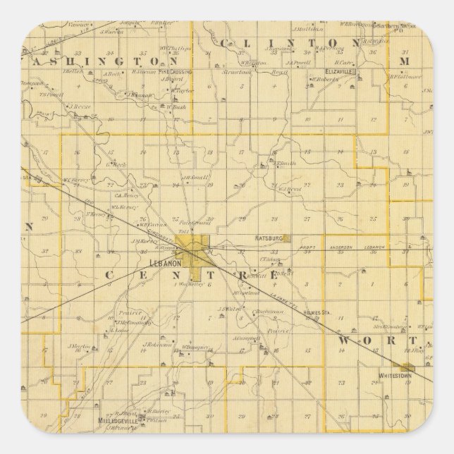 Sticker Carré Carte du comté de Boone (Devant)