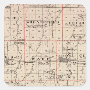 Sticker Carré Carte du comté de Clinton