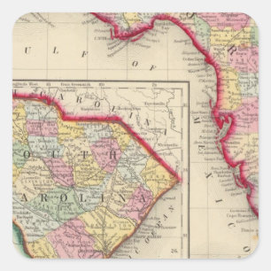 Sticker Carré Carte Du Comté De Floride