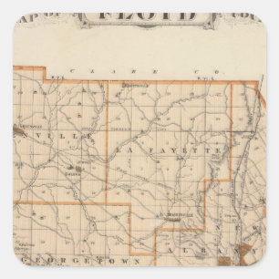 Sticker Carré Carte du comté de Floyd