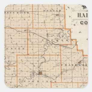 Sticker Carré Carte du comté de Harrison