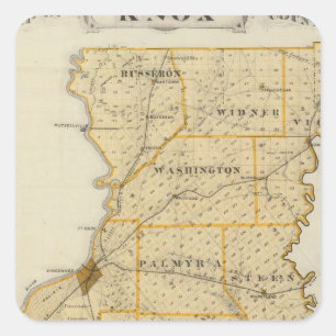 Sticker Carré Carte du comté de Knox