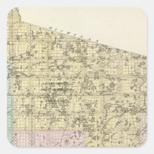 Sticker Carré Carte du comté de Lincoln