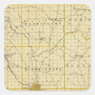 Sticker Carré Carte du comté de Monroe