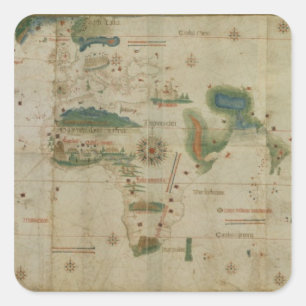 Sticker Carré Carte du monde