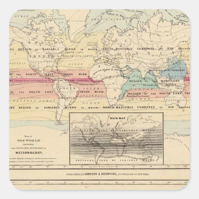 Sticker Carré Carte du Monde 2 (Devant)