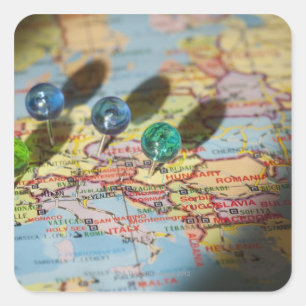 Sticker Carré Carte du monde, Europe