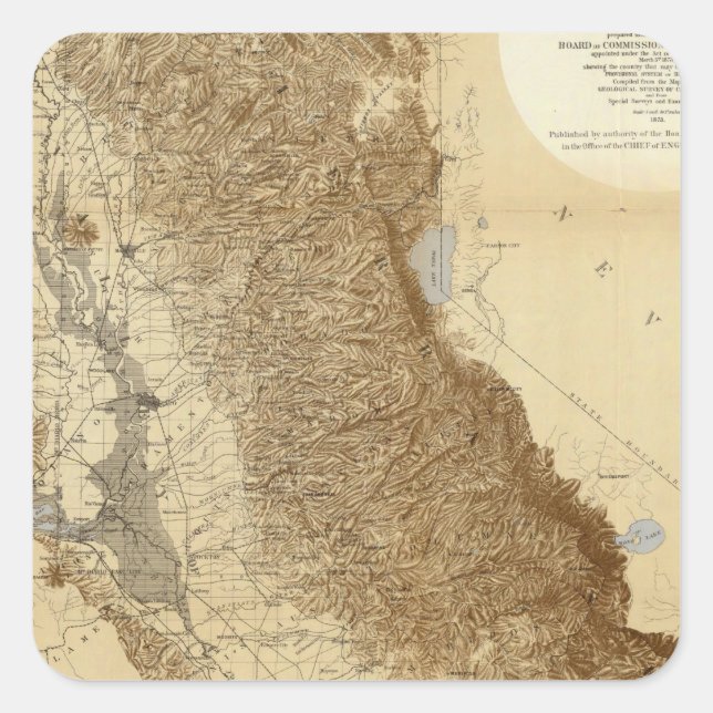 Sticker Carré Carte Du San Joaquin (Devant)