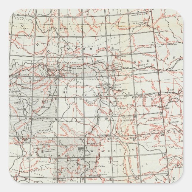 Sticker Carré Carte du squelette (Devant)