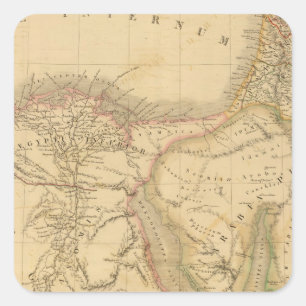 Sticker Carré Carte Égypte, Palestine et Arabie