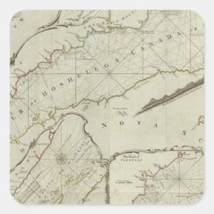 Sticker Carré Carte exacte de la rivière St Laurence