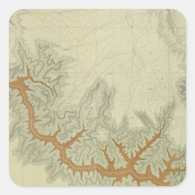 Sticker Carré Carte géologique composite du plateau de Kaibab (Devant)