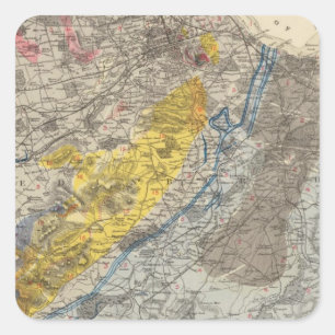 Sticker Carré Carte géologique d'Édimbourg