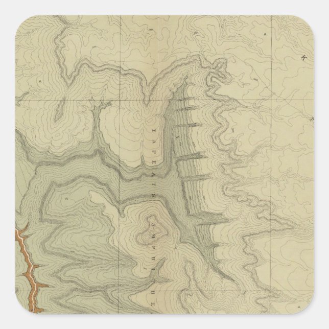 Sticker Carré Carte Géologique Du Sud (Devant)