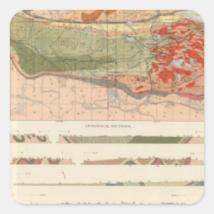 Sticker Carré Carte géologique générale du district de Marquette