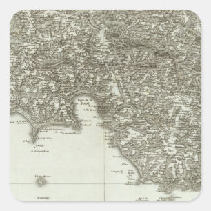 Sticker Carré Carte gravée de France 2