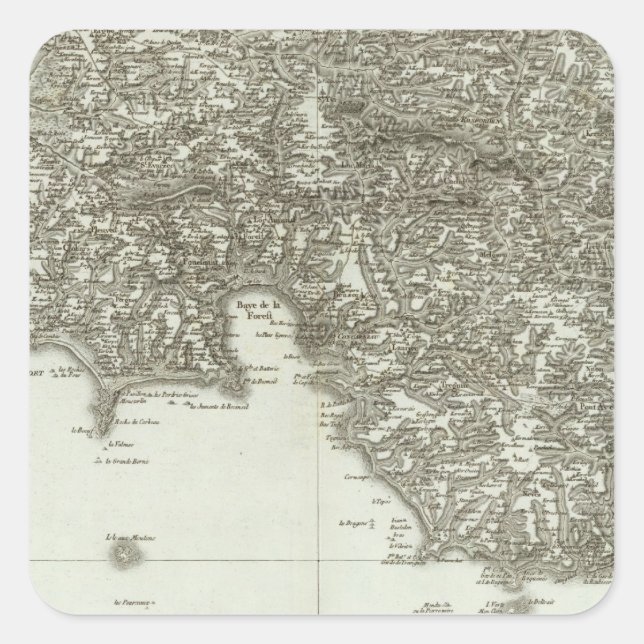 Sticker Carré Carte gravée de France 2 (Devant)