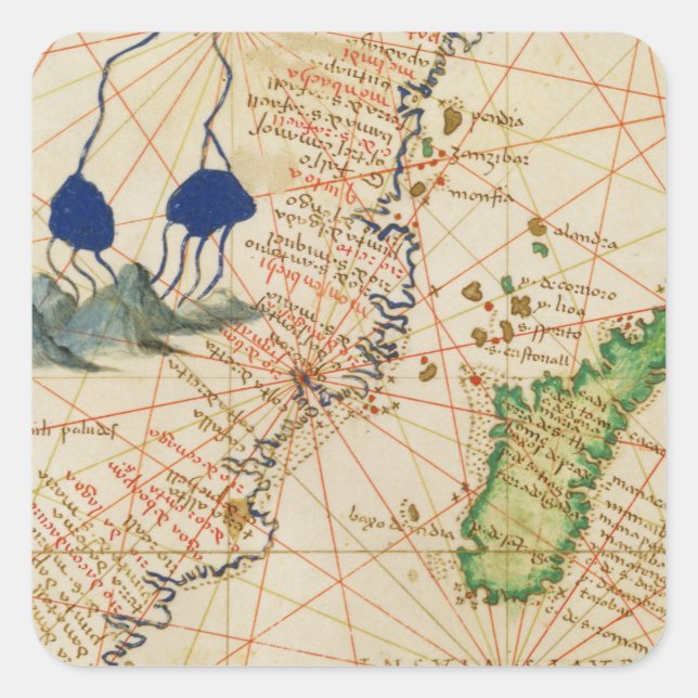 Sticker Carré Carte Madagascar (Devant)