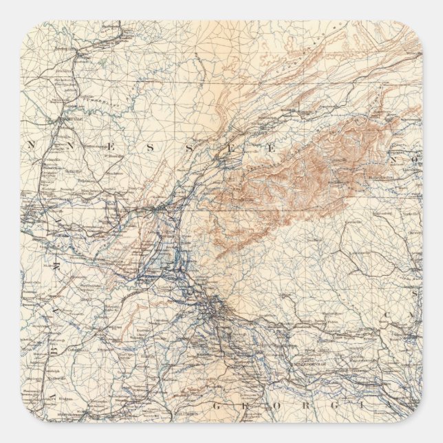 Sticker Carré Carte militaire, T.N.-O. Sherman (Devant)