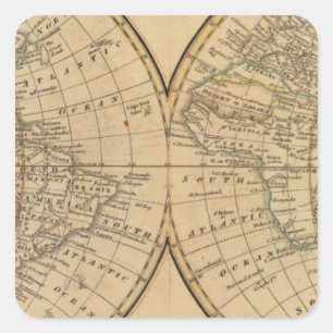 Sticker Carré Carte mondiale 3