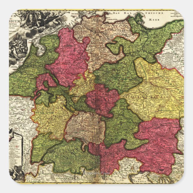 Sticker Carré Carte panoramique AllemagneAllemagne (Devant)