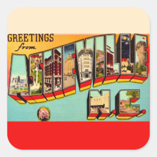 Sticker Carré Carte postale ancienne d'Asheville NC