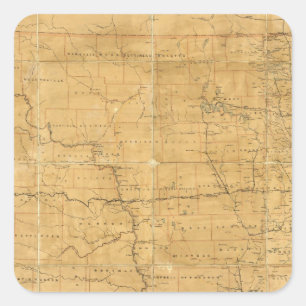 Sticker Carré Carte postale du territoire du Dakota