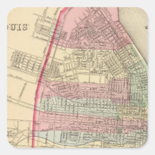 Sticker Carré Carte Saint-Louis par Mitchell