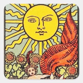 Sticker Carré Carte Sun Tarot
